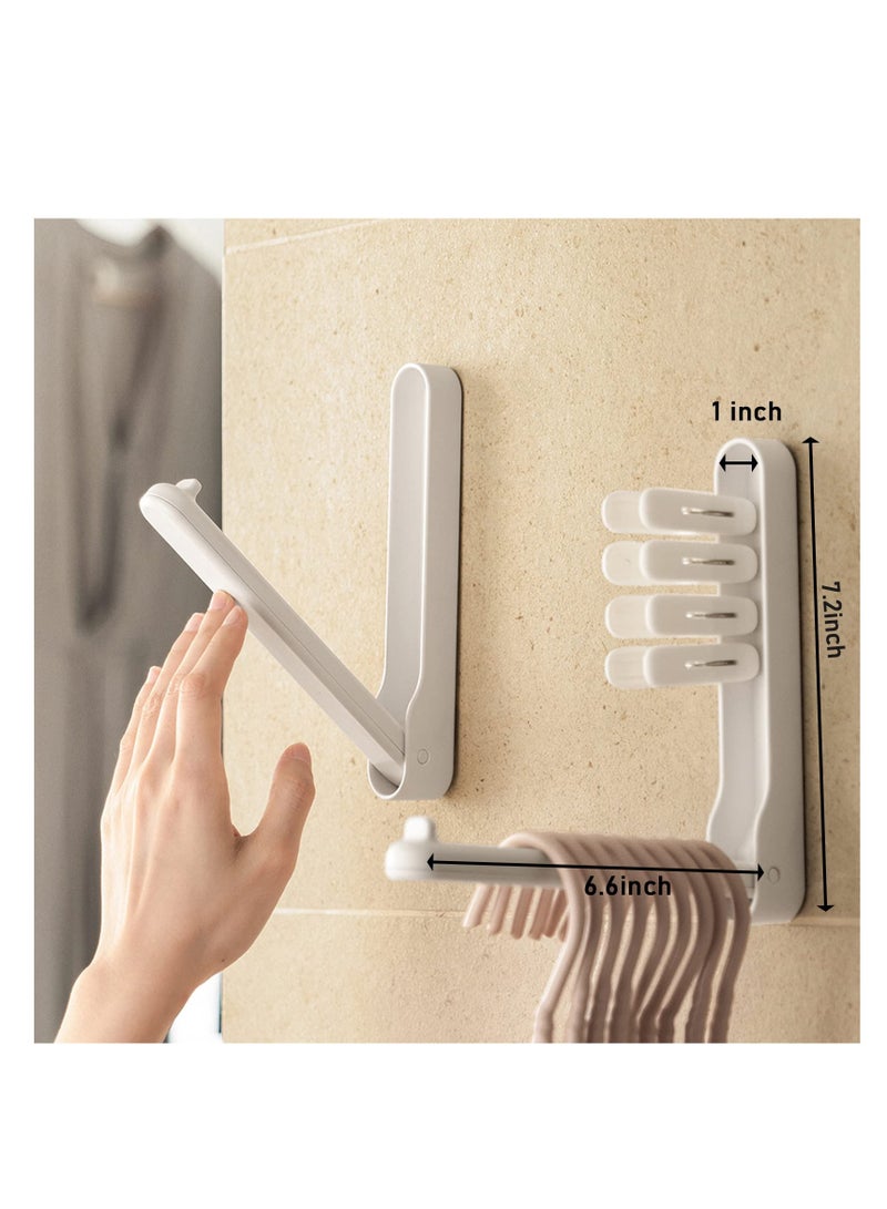 Foldable Plastic Hanger Organizers - Wall-Mounted Storage Stand with Adhesive Glue Space-Saving Rack for Closet & Laundry Durable ABS Material (Set of 3) - Image 5