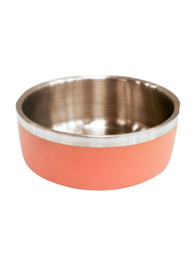 Saluki Stainless Steel Double Wall Dog Bowls 700ml Peach
