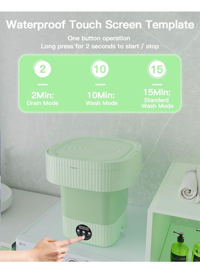 Mini Washing Machine,10 L Folding Mini Washer with 3 Modes Deep Cleaning of underwear, baby clothes, Foldable Washing Machine for Apartments, Dorm, Camping, RV, Travel Laundry, Green  - Image 4
