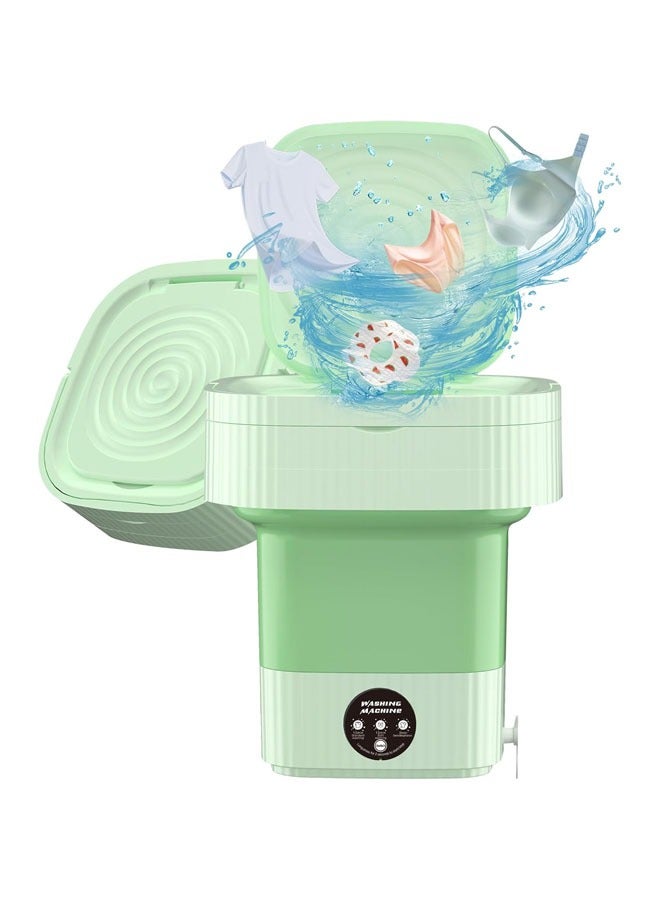 Mini Washing Machine,10 L Folding Mini Washer with 3 Modes Deep Cleaning of underwear, baby clothes, Foldable Washing Machine for Apartments, Dorm, Camping, RV, Travel Laundry, Green  - Image 1