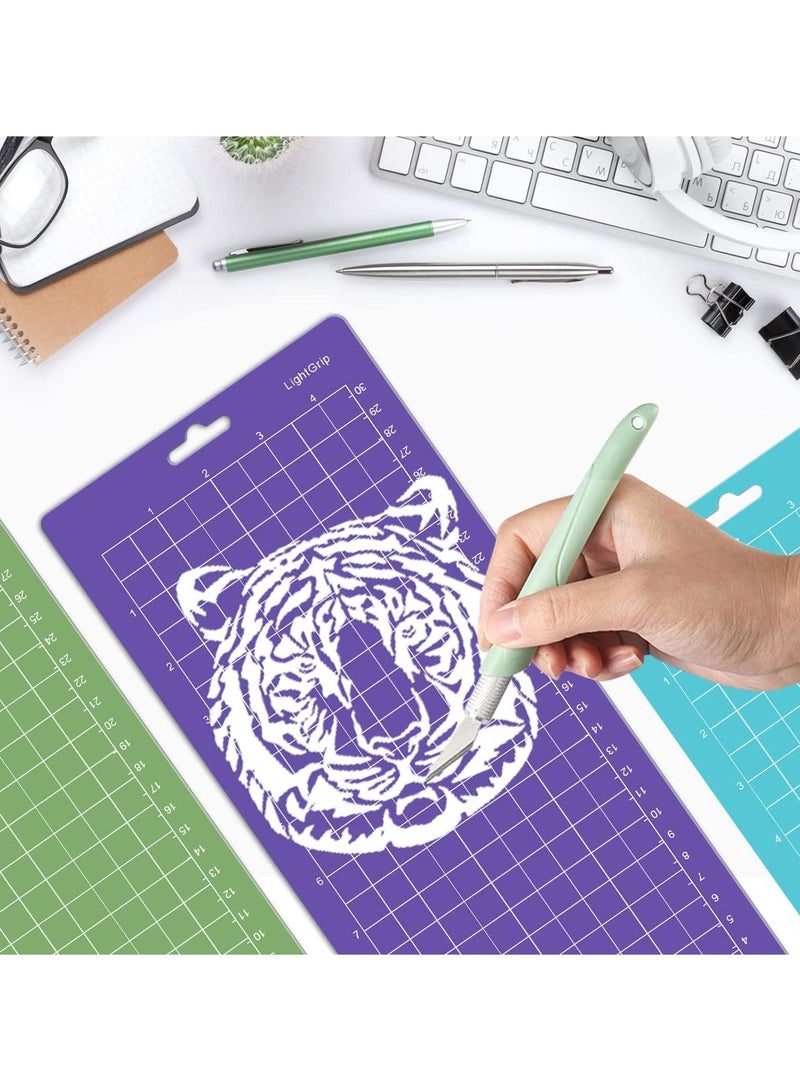 SYOSI عبوة متنوعة من حصائر القطع لـ Cricut Joy، (4.5 بوصة × 12 بوصة 4.5 بوصة × 6.5 بوصة) 6 قطع حصائر لاصقة للحرف اليدوية مع قبضة مخصصة مجموعة حصائر القطع مع قبضات مختلطة حصائر لاصقة لملحقات Cricut Joy - Image 5