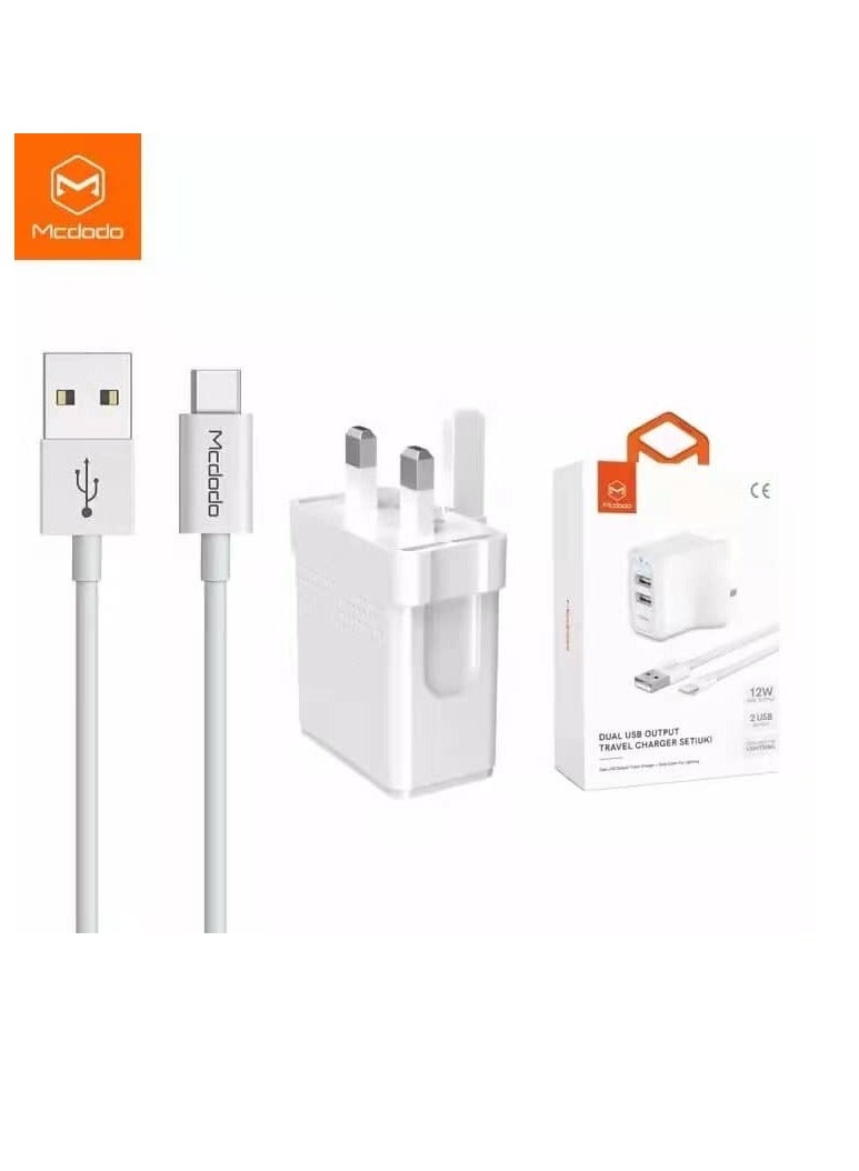 Mcdodo HCH-5720 Dual USB Charger  1m Lightning Cable Travel Set - Image 2