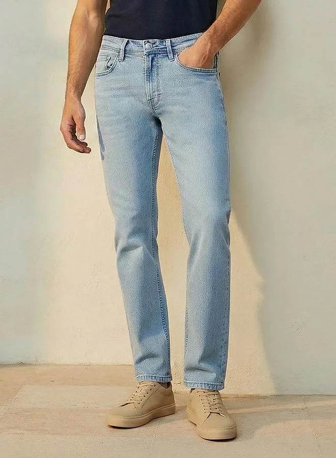 Splash FAV Denim Tapered Fit Jeans with Pockets