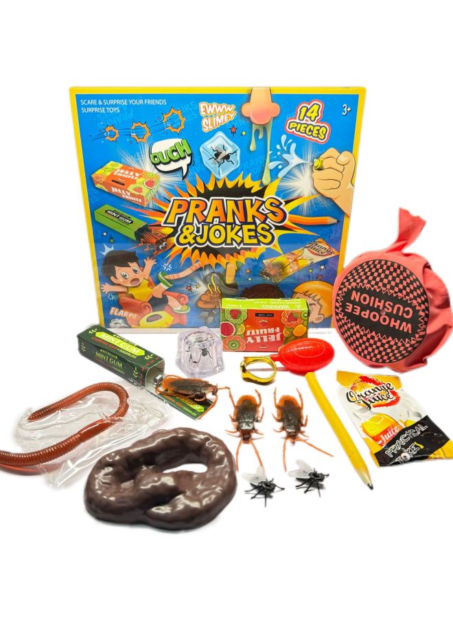 Halloween April Fool's Day Trick Toy Gift Box Suit Trick Suit Fly Chewing Gum Fart Mat-color:Tricky Set  - Image 1