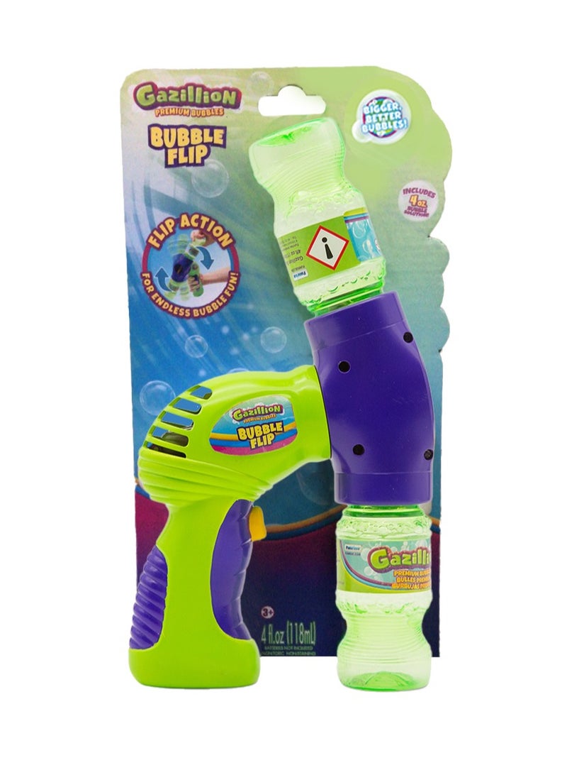 Gazillion جهاز فقاعات غازليون فليب مع 4 أونصات من محلول الفقاعات، يعمل بالبطارية | فقاعات ألعاب | ألعاب خارجية | هدايا حفلات للأطفال | جهاز نفخ الفقاعات | هدية للأطفال والبالغين - Image 1