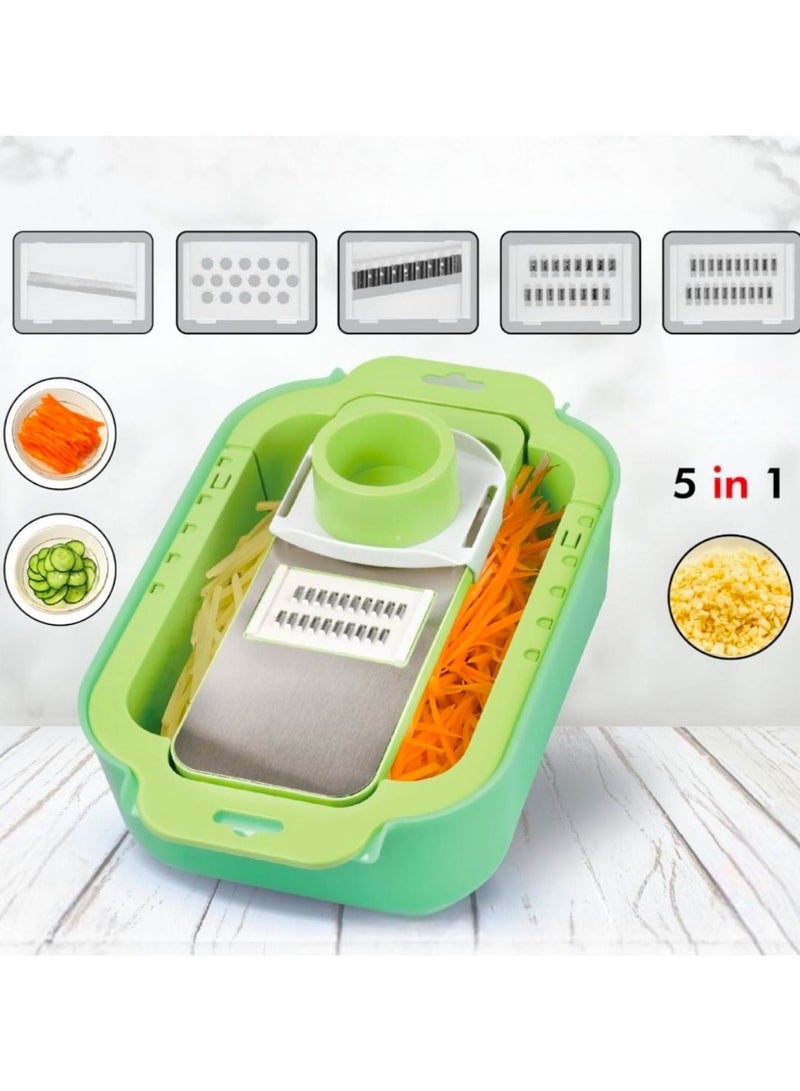 ال سي قطاعة الخضار اليدوية 5 في 1 أدوات المطبخ