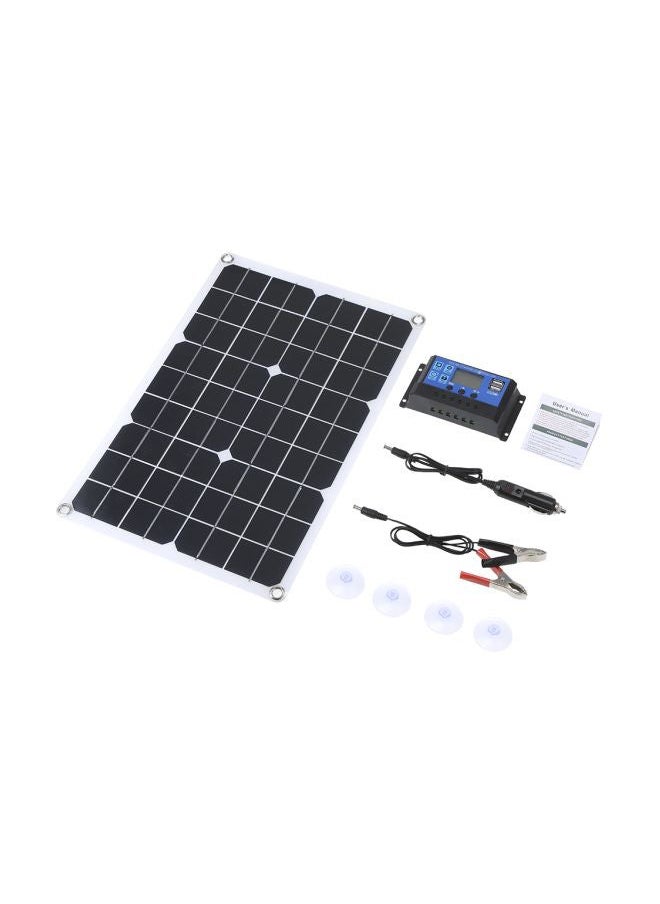 NIBEMINENT Dual Output Solar Panel With Charge Controller Black  - Image 1