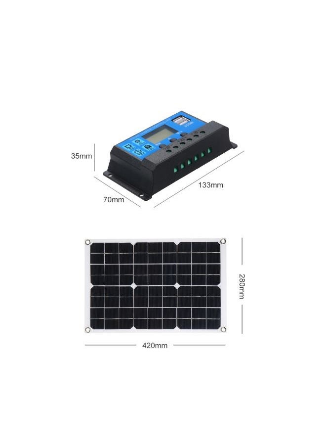 NIBEMINENT Dual Output Solar Panel With Charge Controller Black  - Image 5