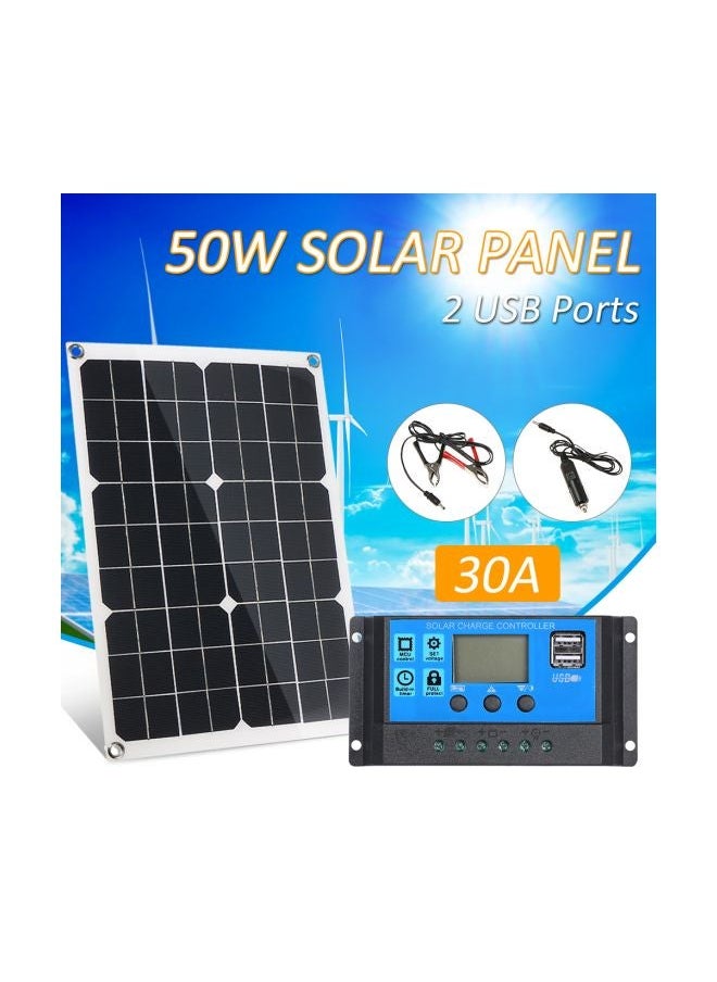 NIBEMINENT Dual Output Solar Panel With Charge Controller Black  - Image 2
