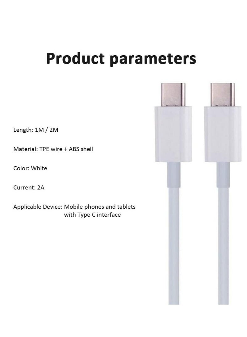 USB C to USB C Fast Charging Cable 60W【6ft】,Type C to Type C Cord for MacBook Air, Mac Book Pro 2020,iPad 12.9 5th/Air 4/Mini 6, Samsung S23 Plus/S22 ultra/S21/S20/a53--White - Image 2