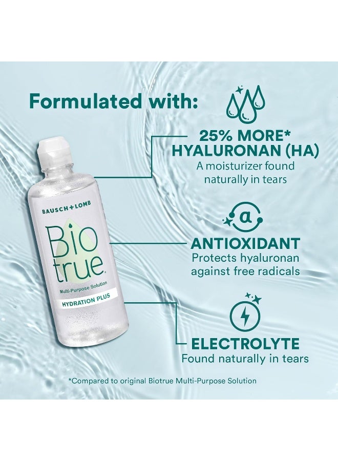 Biotrue محلول بيودراي هيدراشن بلس لترطيب العدسات اللاصقة، محلول متعدد الأغراض للعدسات اللاصقة الناعمة، يتضمن علبة عدسات، 10 أونصة سائلة (عبوة من 2) - Image 2