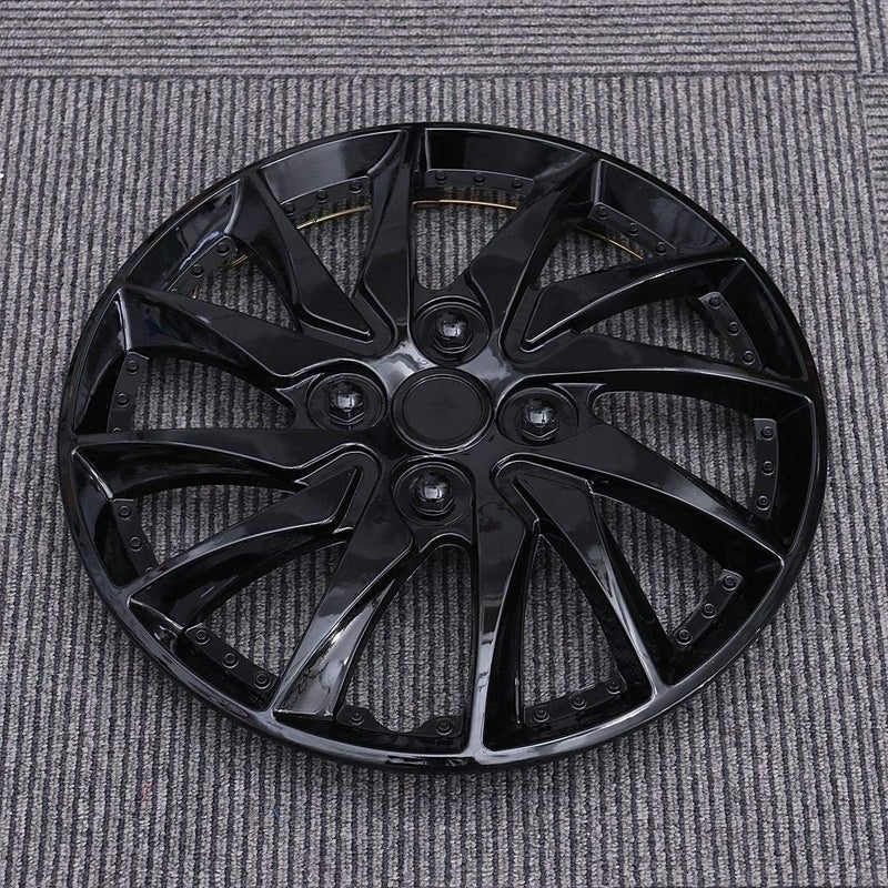 DEMULAX 14 Inch Silver Black Car Wheel Hubcap - Image 3
