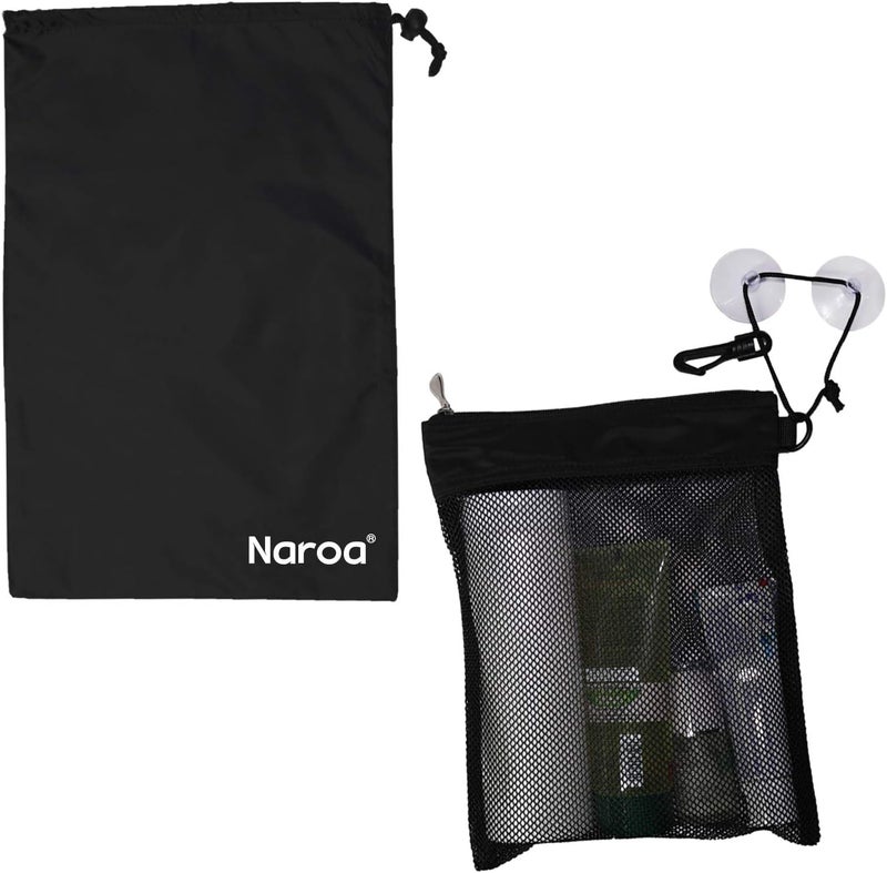 Naroa Waterproof Multifunctional Toiletry Shower Bag for Gym, Travel, Business and Foldable Portable Hanging Bathroom Mesh Caddy with Wet & Dry Storage Suction Hook Tote for Men Women - Image 1