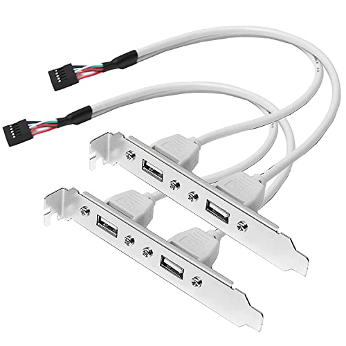 LipiWorld® 2 Port USB 2.0 Cable Adapter Converter Motherboard Rear Panel Extension Bracket to 9 Pin Motherboard Header (Pack of 2) - Image 1