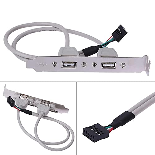 LipiWorld® 2 Port USB 2.0 Cable Adapter Converter Motherboard Rear Panel Extension Bracket to 9 Pin Motherboard Header (Pack of 2) - Image 3