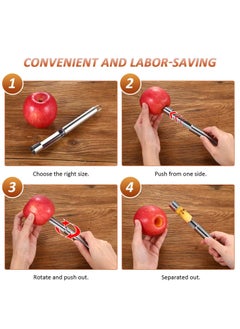 Oasisgalore 4-Piece Stainless Steel Fruit Corer and Pitter Set, 4 Sizes for Pears, Cherries, and Dates  - Image 3