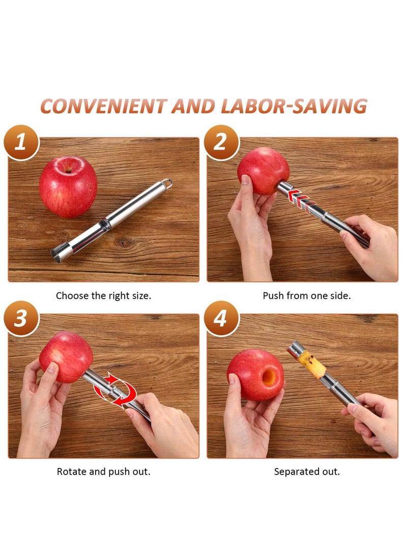 Oasisgalore 4-Piece Stainless Steel Fruit Corer and Pitter Set, 4 Sizes for Pears, Cherries, and Dates  - Image 3