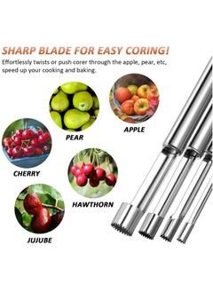 Oasisgalore 4-Piece Stainless Steel Fruit Corer and Pitter Set, 4 Sizes for Pears, Cherries, and Dates  - Image 4