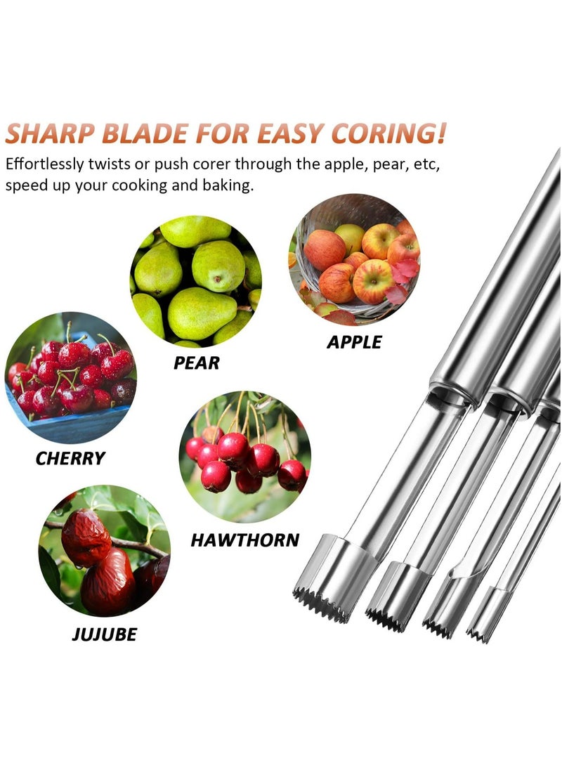 Oasisgalore 4-Piece Stainless Steel Fruit Corer and Pitter Set, 4 Sizes for Pears, Cherries, and Dates  - Image 4