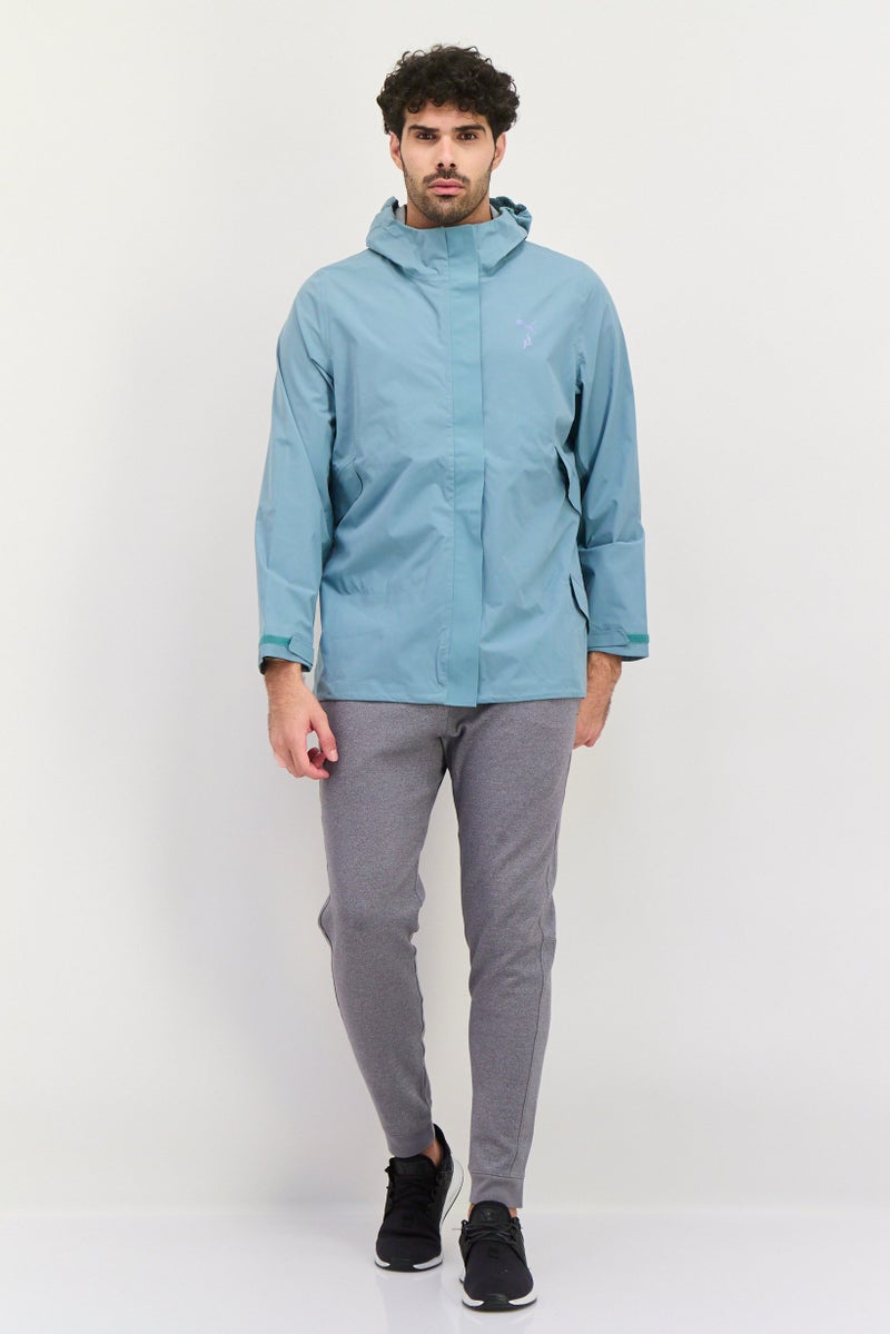 PUMA جاكيت رياضي للرجال بأكمام طويلة مناسب للخارج، أخضر مريمي - Image 2