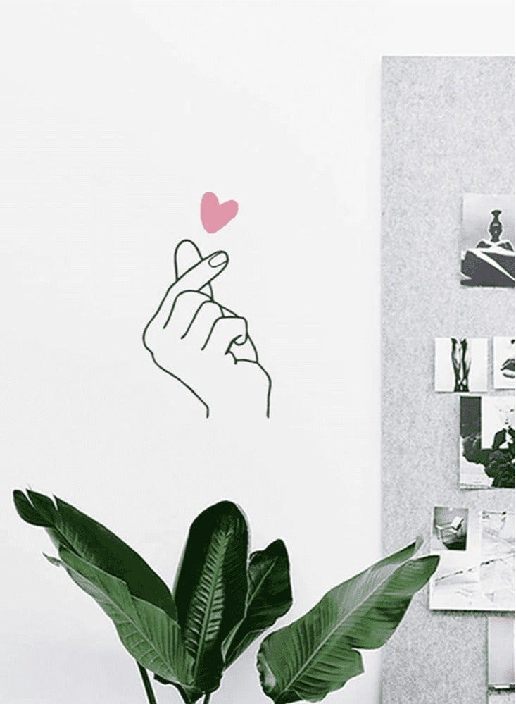 2-pieces Hand And Heart Decorative Wall Sticker 8 x 14 cm - Image 1