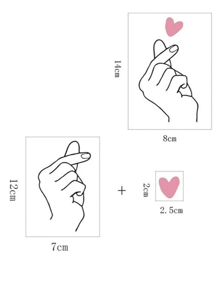 2-pieces Hand And Heart Decorative Wall Sticker 8 x 14 cm - Image 5