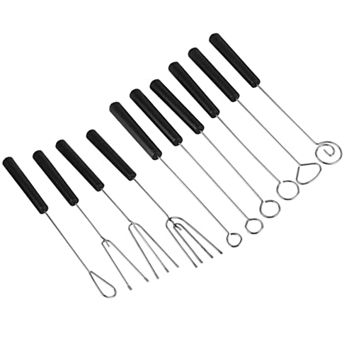 Jilukibo Stainless Steel Chocolate Dipping Fork Set for DIY Baking Supplies, Decorating Tool Set for Pralines Truffles Bakeware Kitchen (10 Pack) - Image 1