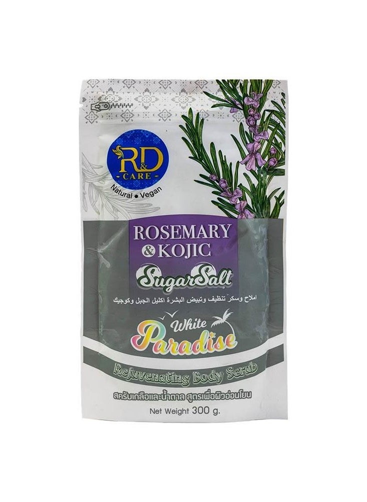 R&D - Rosemary and Kojic Acid Skin Cleansing and Whitening Salts and Sugar - 300g - Image 1