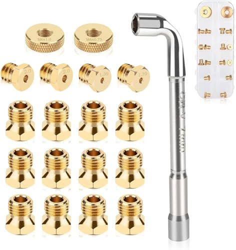 STPCTOU Natural Gas Orifice Nozzle Conversion Kit，Propane to Natural Gas Conversion Kit，DIY Burner Parts Brass Jet Nozzles，Compatible with Blackstone 28 Inch and 36 Inch Rangetop Combo, Tailgater. - Image 1