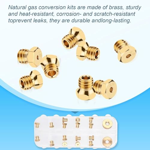 STPCTOU Natural Gas Orifice Nozzle Conversion Kit，Propane to Natural Gas Conversion Kit，DIY Burner Parts Brass Jet Nozzles，Compatible with Blackstone 28 Inch and 36 Inch Rangetop Combo, Tailgater. - Image 5