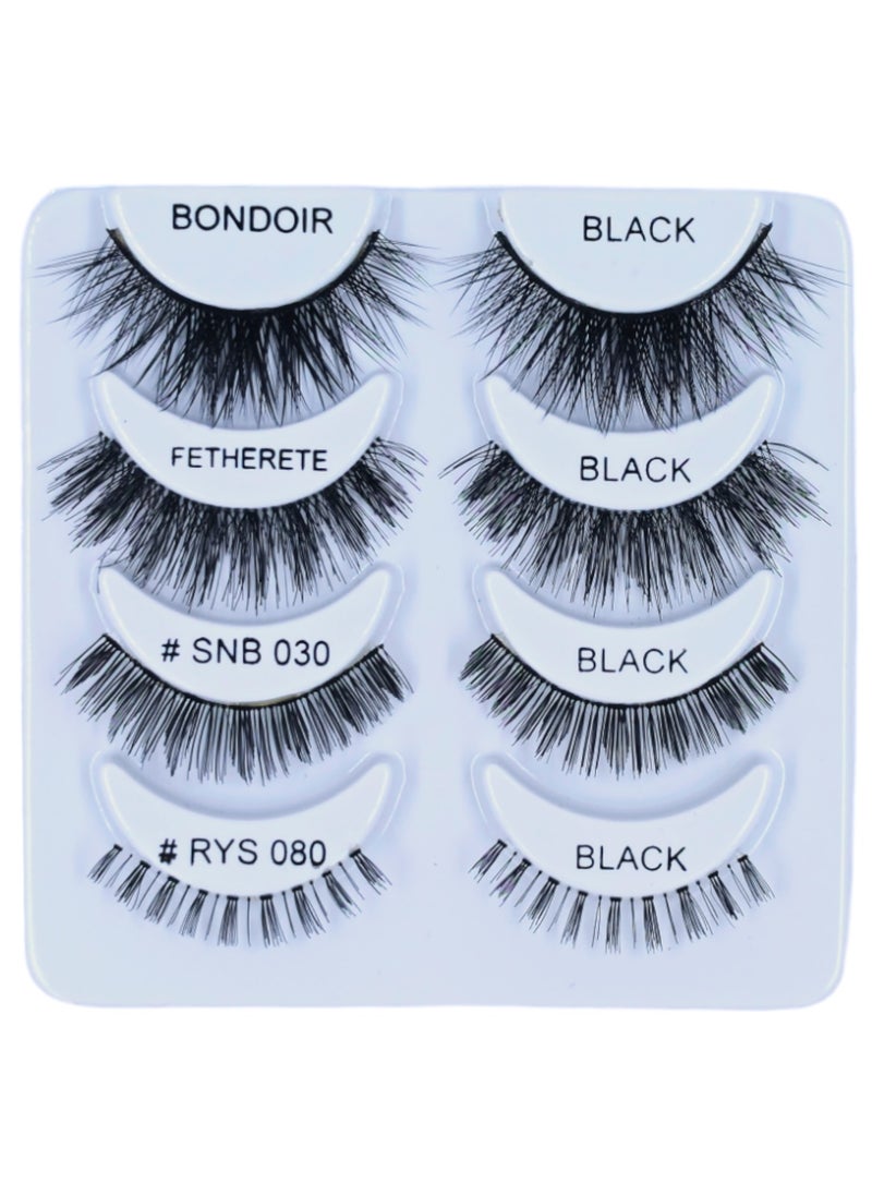 Rima Beauty Lashes - Human HAIR Black 4 IN 1 # BONDOIR # FETHERETE # SNB 030 # RYS 080 - Image 1