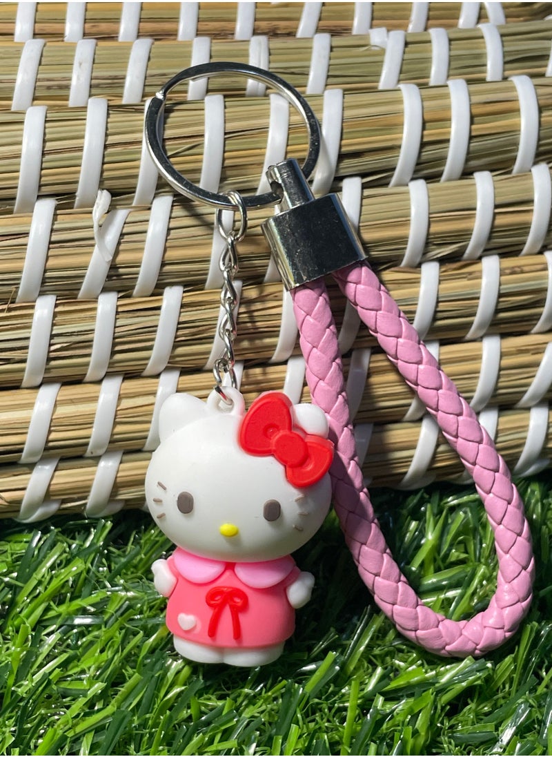 Generic - Distinctive cartoon keychain distinctive accessory Hello Katie keychain with ribbon that fits with car keys wallets and bags beautiful creative gift - Image 1