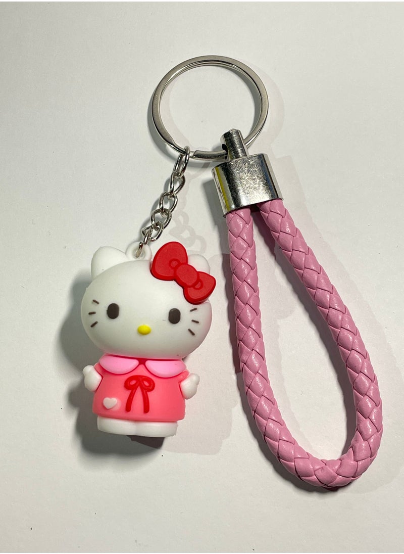 Generic - Distinctive cartoon keychain distinctive accessory Hello Katie keychain with ribbon that fits with car keys wallets and bags beautiful creative gift - Image 1