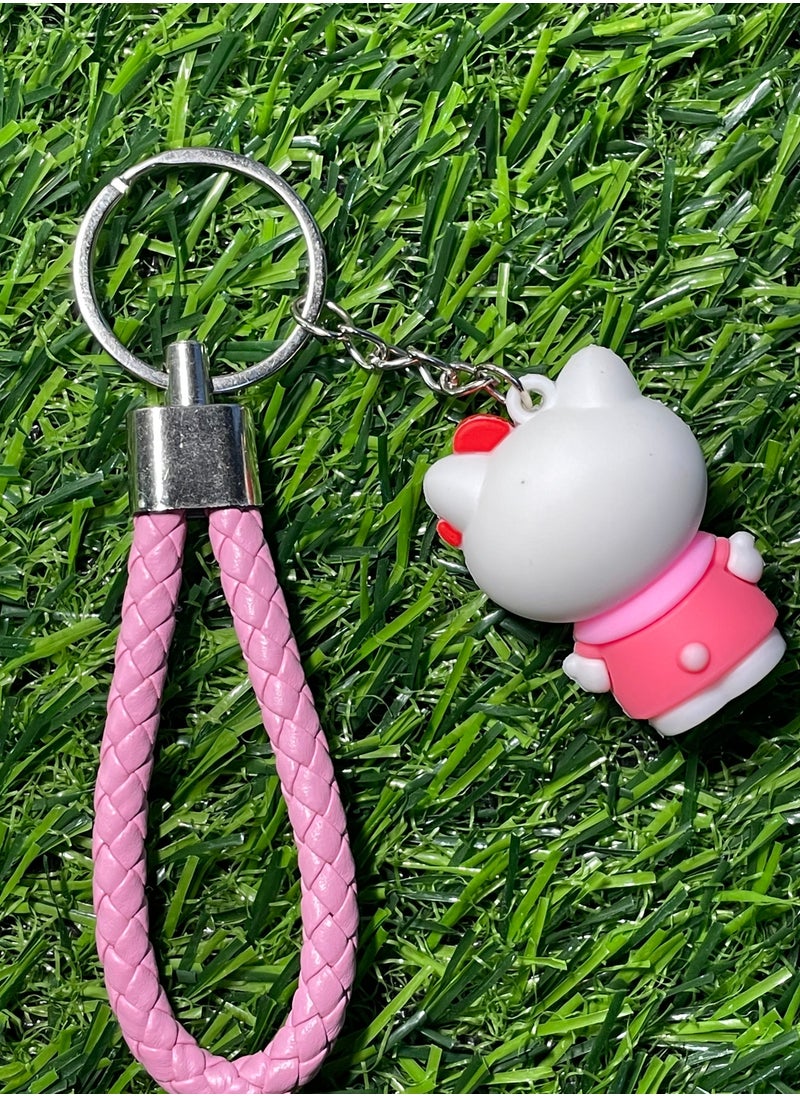 Generic - Distinctive cartoon keychain distinctive accessory Hello Katie keychain with ribbon that fits with car keys wallets and bags beautiful creative gift - Image 1