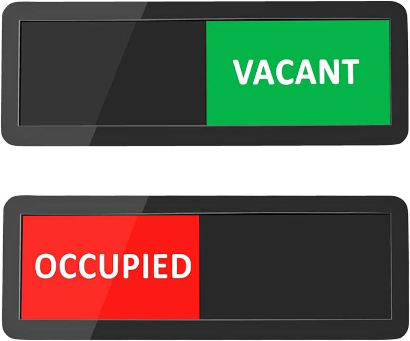 MIKMAYTOO Privacy Sign, Vacant Occupied Sign for Home Office Restroom Conference Hotels Hospital, Slider Door Indicator Tells Whether Room Vacant (115 INCH, Black) - Image 1