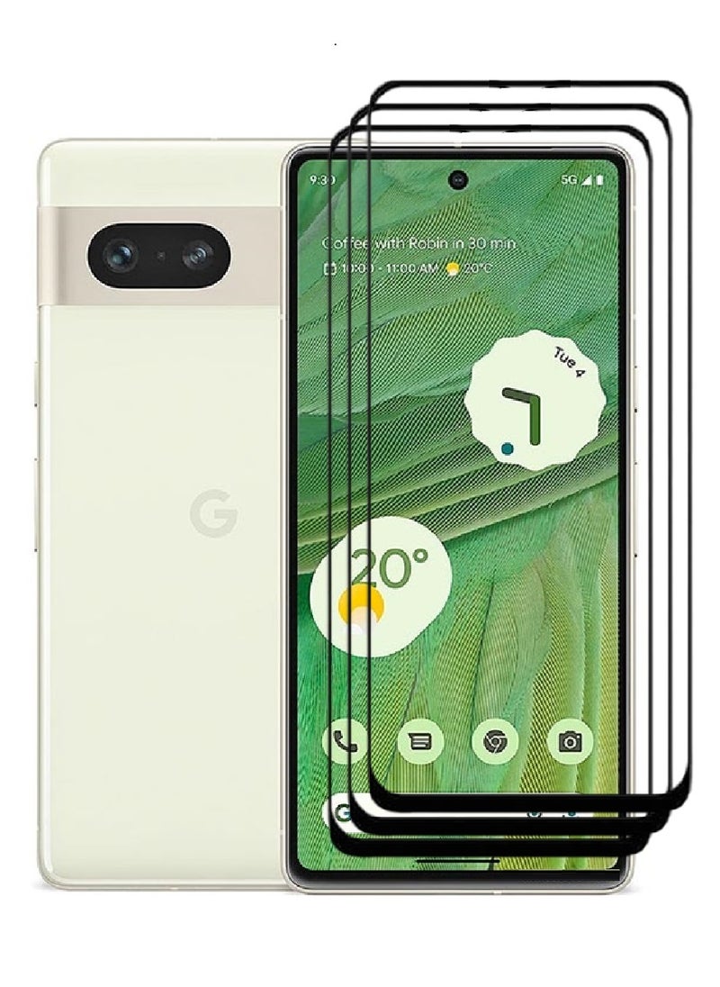 AINA حماية شاشة زجاجية مقسّاة 3 قطع مصممة لجوجل بيكسل 7 تغطية كاملة من الحافة إلى الحافة خالية من الفقاعات - Image 1