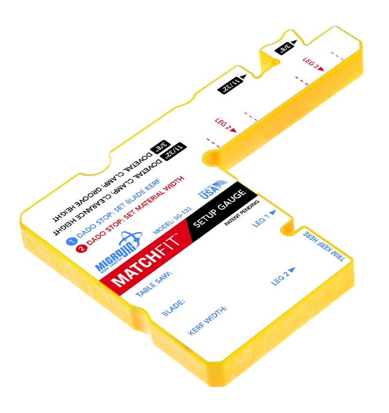 MICROJIG Matchfit SG133 Setup Gauge Accessory Yellow