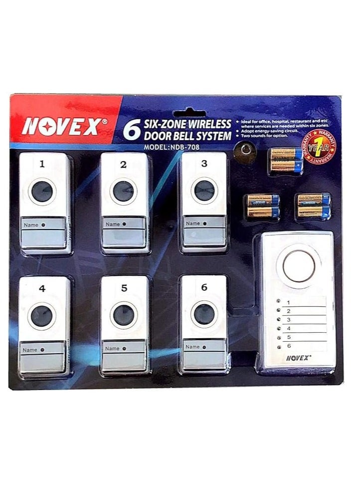 نوفيكس - نظام جرس الاتصال اللاسلكي للباب من Novex Six Zone - Image 1