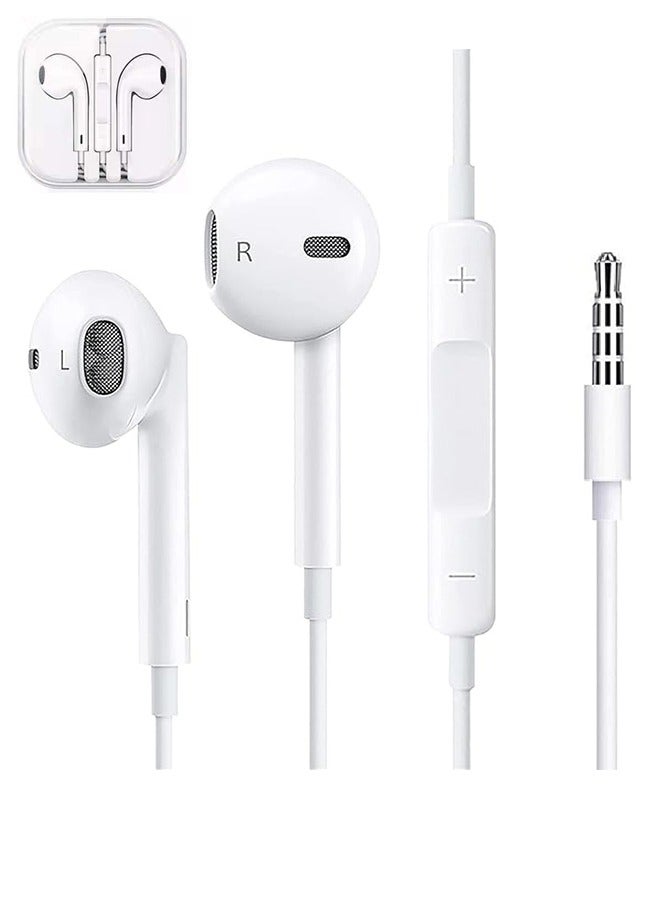 Sthxyfaith In-Ear Headphone 3.5mm Wired Earphone for Huawei, with Microphone Headset Noise Isolating Earphones, Suitable for iPad, Xiaomi, Huawei, Android Mobile Phone, Tablets, Laptops, White  - Image 1