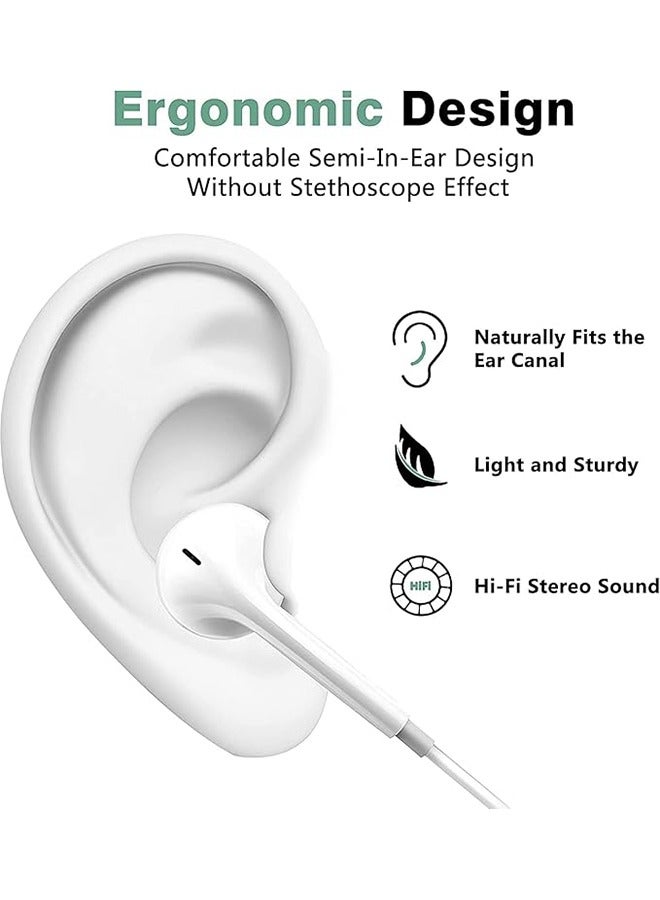 Sthxyfaith In-Ear Headphone 3.5mm Wired Earphone for Huawei, with Microphone Headset Noise Isolating Earphones, Suitable for iPad, Xiaomi, Huawei, Android Mobile Phone, Tablets, Laptops, White  - Image 4