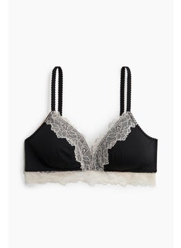 H&M Padded Soft Microfibre And Lace Bra  - Image 4