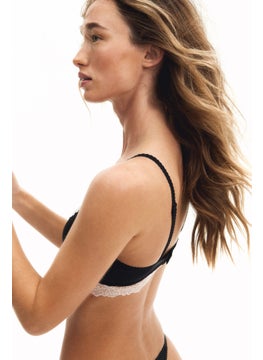 H&M Padded Soft Microfibre And Lace Bra  - Image 3