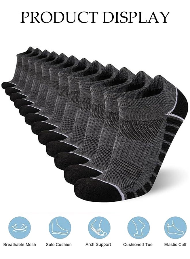 DUNISO 5 Pairs Ankle Athletic Socks，Non-Slip No Show Socks，Sweat Absorption and Odor Prevention Low Cut Sports Socks,Size 33-41，Unisex - Image 4