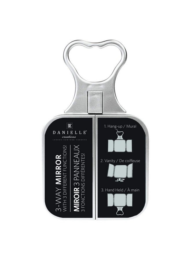 Danielle Portable 3 Sided Foldable Beauty Mirror With Built In Stand Silver - Image 2