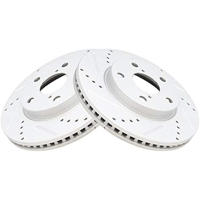rayihni TRQ Front Performance Brake Rotor Drilled Slotted Pair Set for 20102012 Lexus HS250h  20122017 Toyota Prius V  20062018 Toyota Rav 420082015 Scion xB - Image 3