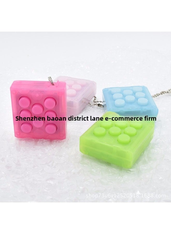Generic - Puchi Unlimited Squeeze Bubble Pinch Le Pinch Bubble Decompression Artifact To Relieve Boredom And Vent Press Ring Mobile Phone Keychain-Color:Green - Image 1