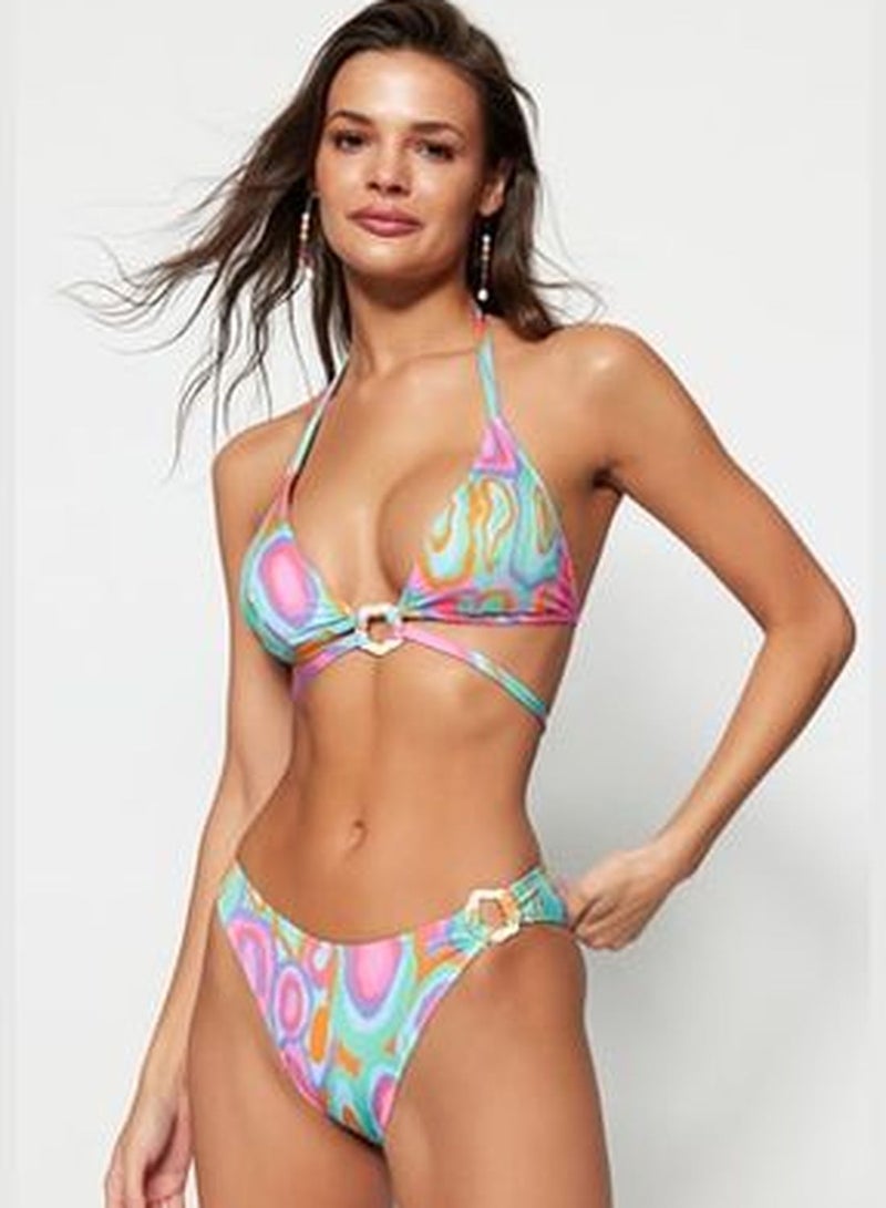 trendyol Abstract Patterned Bikini Bottoms with Accessories TBESS23BA00237 - Image 1