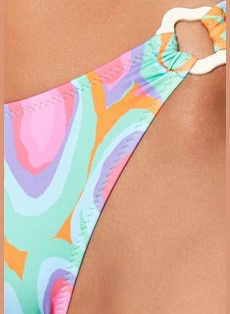 trendyol Abstract Patterned Bikini Bottoms with Accessories TBESS23BA00237 - Image 4