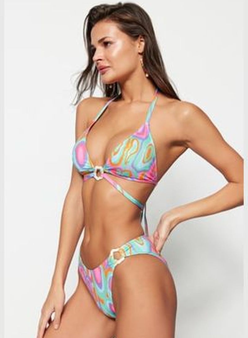 trendyol Abstract Patterned Bikini Bottoms with Accessories TBESS23BA00237 - Image 2