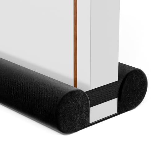 BKSAI Door Draft Stopper for Bottom of Door, Under Door Gap Filler/Seal for Big Gap, No Folding Required, Flexible Installation Door Sweep soundproofing Strip for Home & Apartment, 32-36in, Black - Image 1